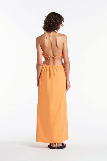 Sir The Label Coppola Dress. A orange maxi sundress for hire.