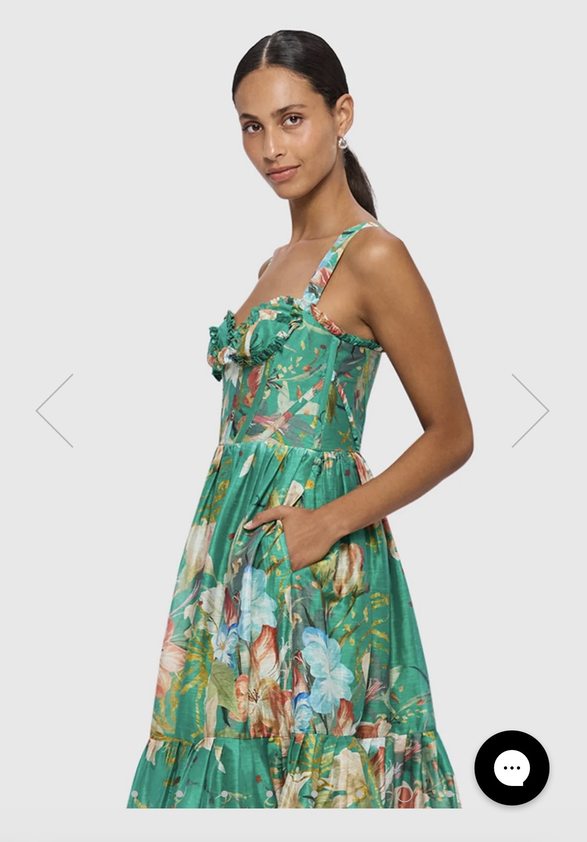 Leo Lin Rose Bustier Midi Dress in Verdant Print Rent a Dress Leo Lin Rose Bustier Midi Dress in Verdant Print Rent a Dress
