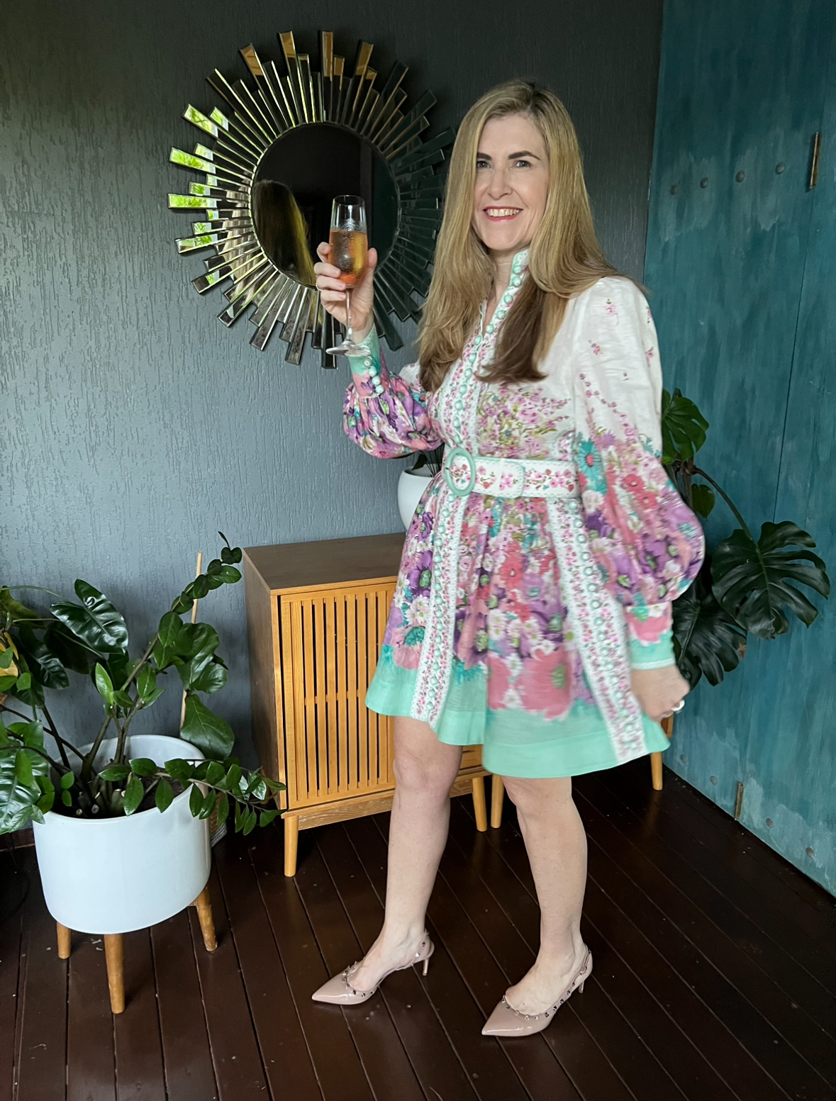 Zimmermann Jude Buttoned Floral Mini Dress, Size 2 Rent a Dress Zimmermann Jude Buttoned Floral Mini Dress, Size 2 Rent a Dress