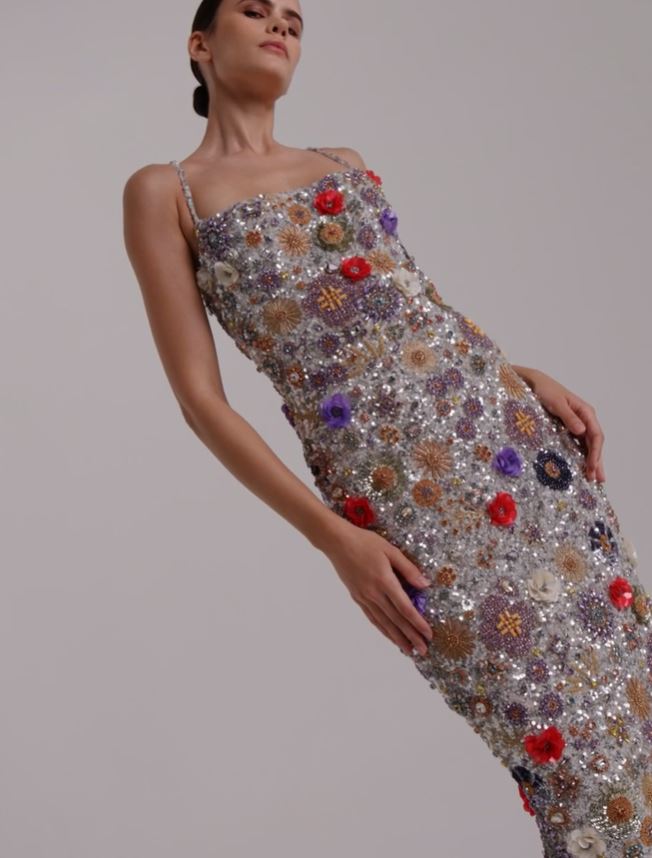 sleeveless long beaded illusion bodice prom dress Primavera Couture 4523 Beaded Slit Prom Long Formal Dress – The Dress Outlet main image 0