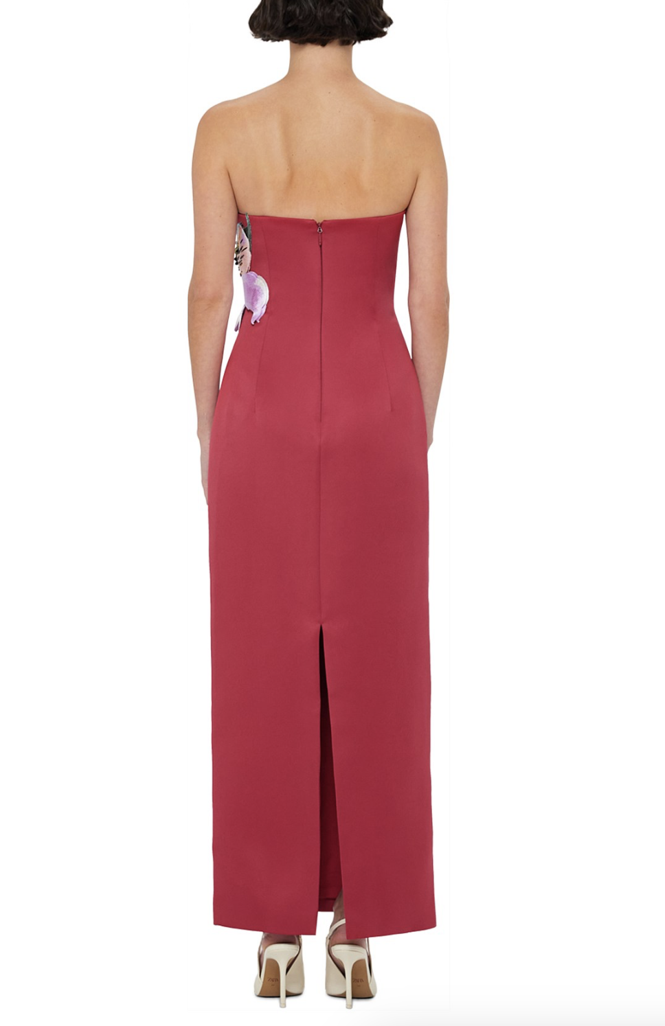 Leo Lin Rayna Applique Maxi  Lily Print in Oxblood Size 10  Rent a Dress