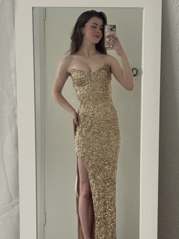 oh polly gold sequin dress Tina Holly Couture TE720 Peacock Emerald Green Satin Asymmetrical Strapless Silky Formal Dress Emerald Green / 16 AUS main image 0
